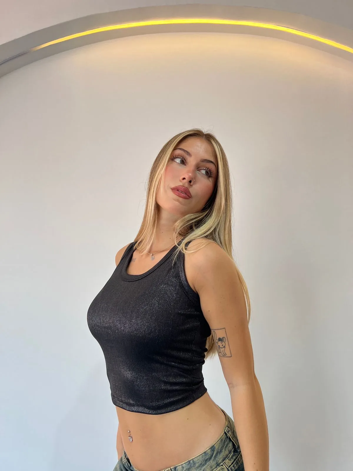 Musculosa Basica Morley Foil Cuello Redondo